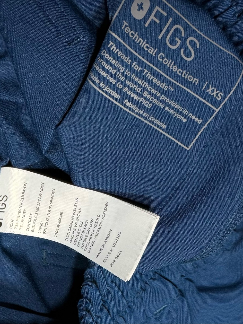 FIGS Uman High Waisted Relaxed Jogger Scrub Pants Deep Reef & Orange XXS Regular - Picture 2 of 5